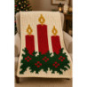 Christmas Candles Chunky Hand Knit Blanket PDF Pattern