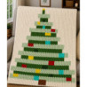 Block Style Christmas Tree Chunky Knit Blanket Pattern | CYDH
