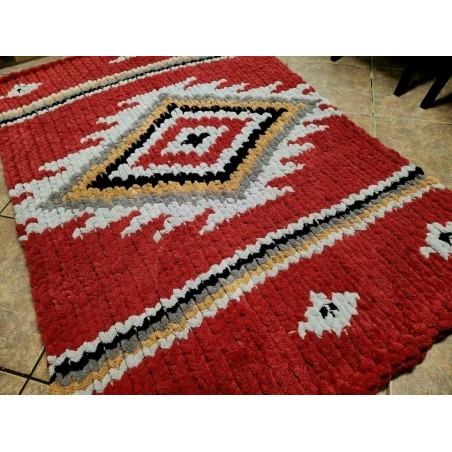 Maroon Aztec Chunky Knit Blanket Pattern | Digital PDF