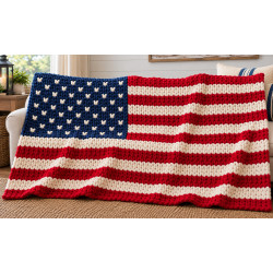 American Flag Chunky Hand Knit Blanket Pattern | PDF