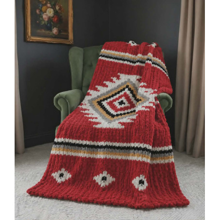 Sedona Southwest Chunky Yarn Blanket | Handmade Blanket