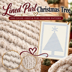 Lined Purl Christmas Tree | Chunky Hand Knit PDF Pattern