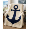 Anchors Away Chunky Knit Nautical Blanket Pattern | PDF