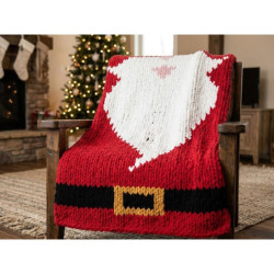 Santa's Face Chunky Knit Christmas Blanket PDF Pattern