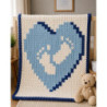 Baby Footprints Chunky Hand Knit Blanket Pattern | PDF