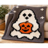 Ghost & Pumpkin Chunky Hand Knit Blanket Pattern | PDF