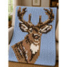 Buck Deer XL Chunky Knit Throw Pattern | CYDH