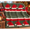 Santa Hats on Parade Chunky Knit Christmas Blanket Pattern